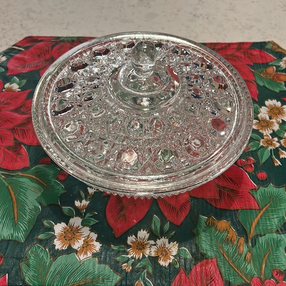 Vintage cut glass candy dish